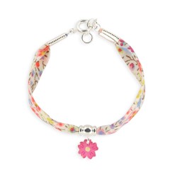 Bracelet Liberty 4mm fleur framboise