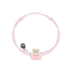 bracelet lacet bébé chat rose Ribambelle bijoux enfants fille
