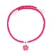 collier cordelière fleur framboise Ribambelle bijoux enfants fille