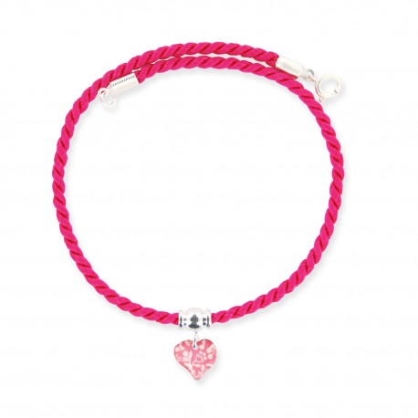 collier cordelière coeur framboise Ribambelle bijoux enfants fille