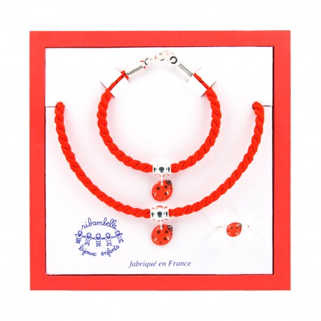 ensemble cordelière coccinelle Ribambelle bijoux enfants fille