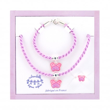 ensemble cordelière papillon Ribambelle bijoux enfants fille