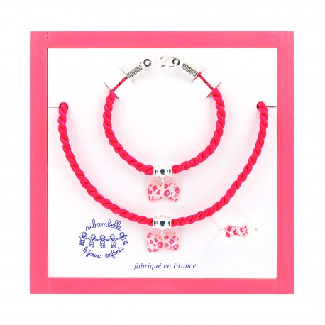 ensemble cordelière noeud Ribambelle bijoux enfants fille