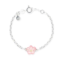 Bracelet chaîne bébé fleur rose