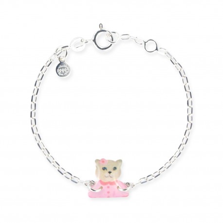 bracelet chaîne bébé chat rose Ribambelle bijoux enfants fille