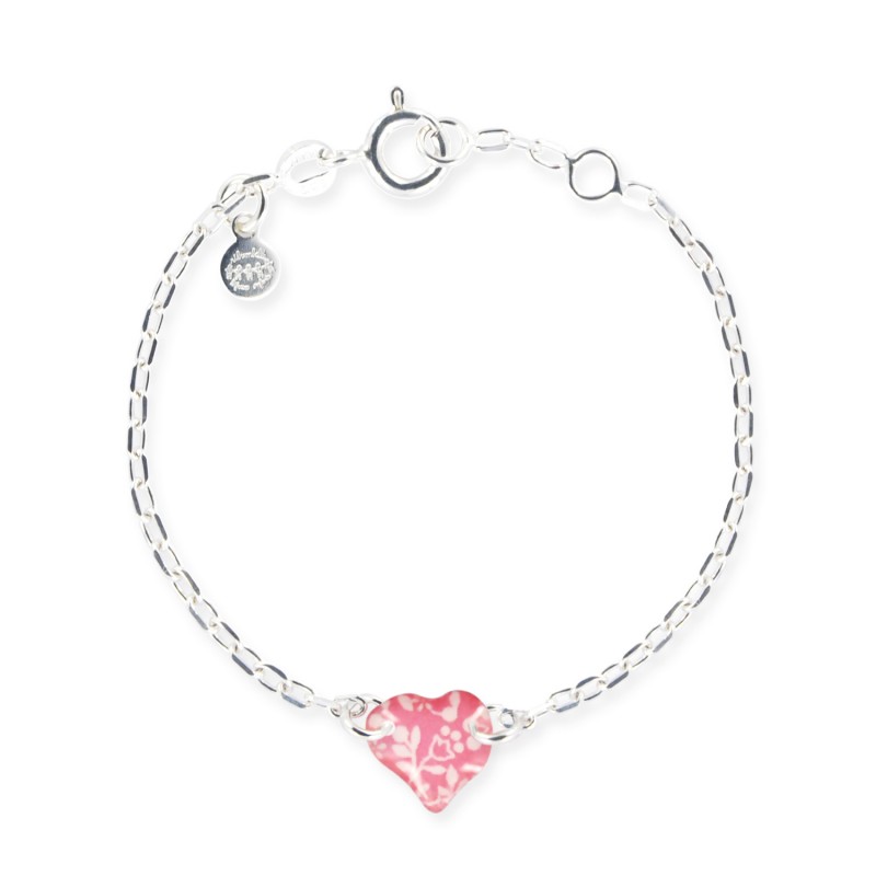 Bracelet chaîne bébé coeur framboise Ribambelle bijou pour fille