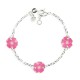 bracelet 3 motifs fleur framboise Ribambelle bijoux enfants fille